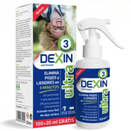 Dexin Ultra Loción Antipiojos Spray eficaz en 3 minutos Sin